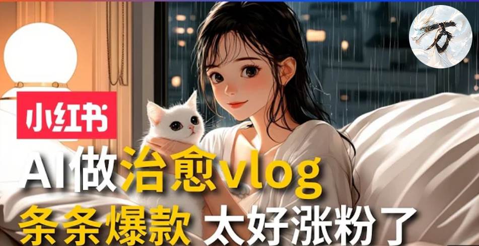 AI治愈系vlog动画视频制作，小红书涨粉与变现指南-无双副业