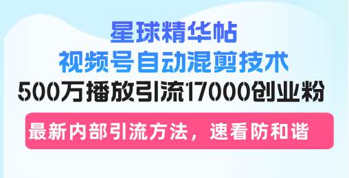 视频号自动混剪技术：500万播放引流17000创业粉实战指南-无双副业