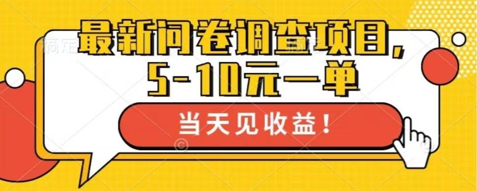 最新零成本问卷调查项目，日赚100+-无双副业