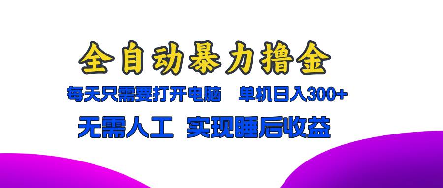 全自动暴力撸金项目，单机日入300+实现睡后收益-无双副业