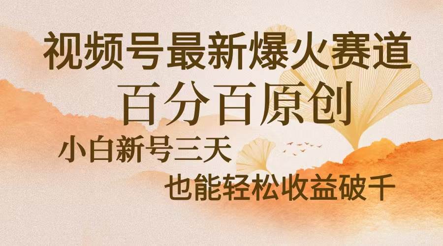 视频号中老年赛道：原创内容三天收益轻松破千-无双副业
