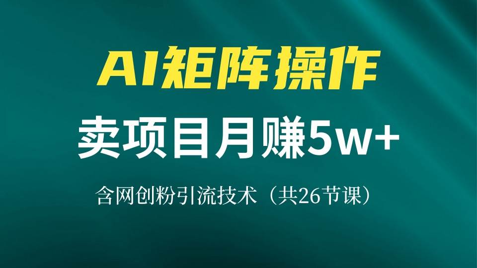 网创IP打造课：借助AI卖项目实现月入5万+-无双副业