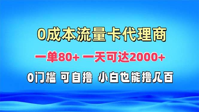 免费流量卡代理项目，轻松日赚2000+-无双副业