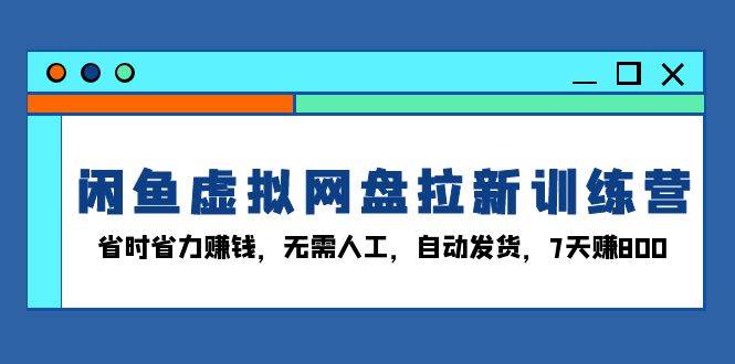 闲鱼虚拟网盘拉新训练营：自动化赚钱，7天收益800元-无双副业