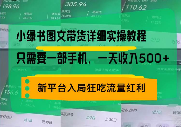 小绿书图文带货实操教程，手机轻松日赚500+-无双副业
