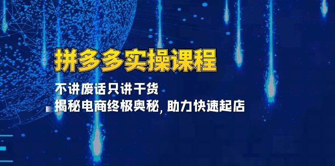 拼多多实操课程：揭秘电商终极奥秘，助力快速起店-无双副业