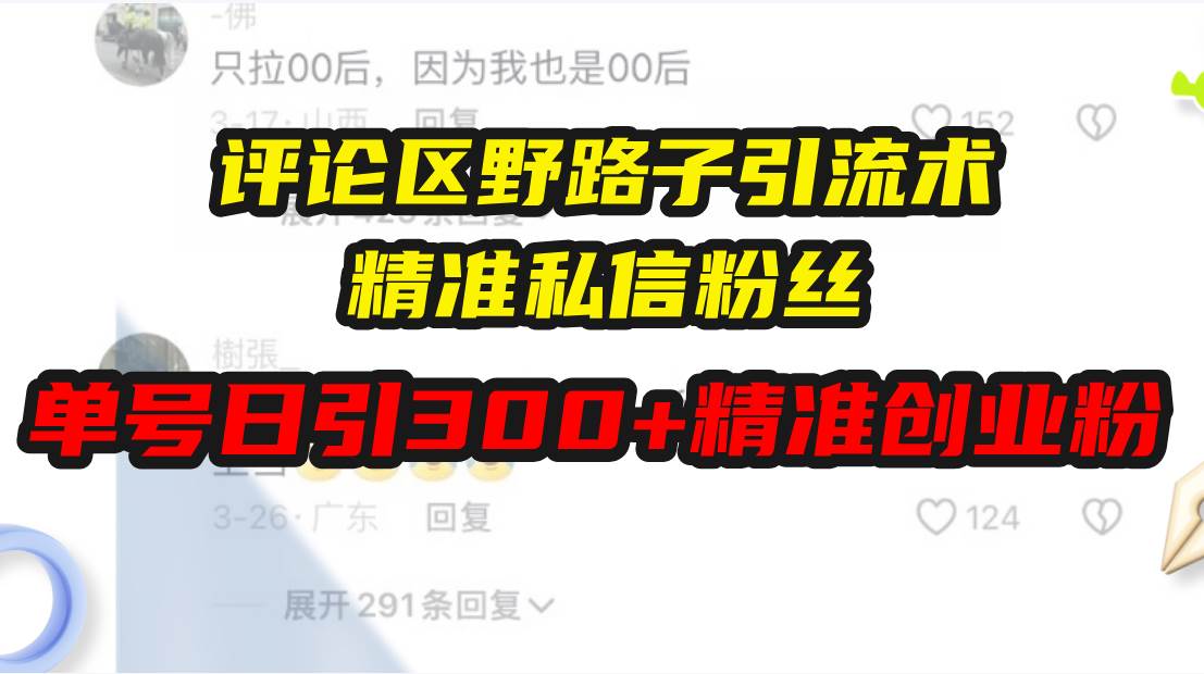 抖音评论区截流技巧，日引流300+精准创业粉-无双副业
