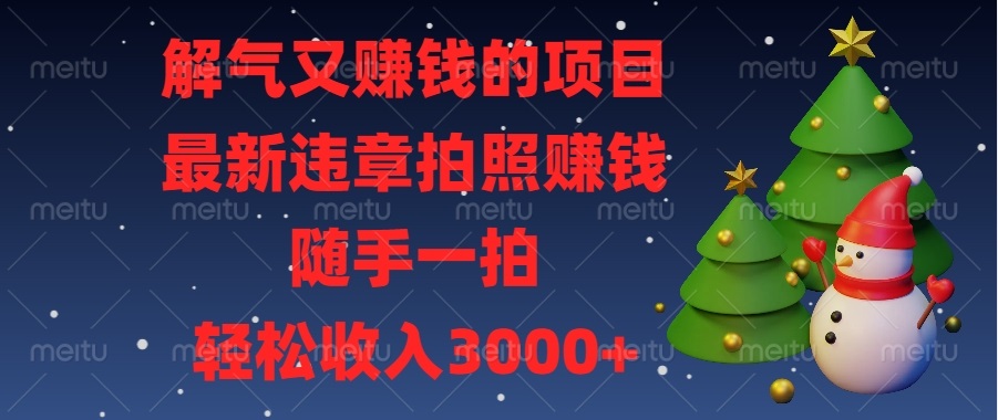 违章拍照赚钱项目，随手一拍轻松月入3000+-无双副业