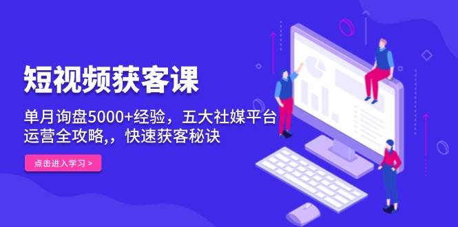 短视频获客全攻略：五大社媒平台运营与快速获客技巧-无双副业