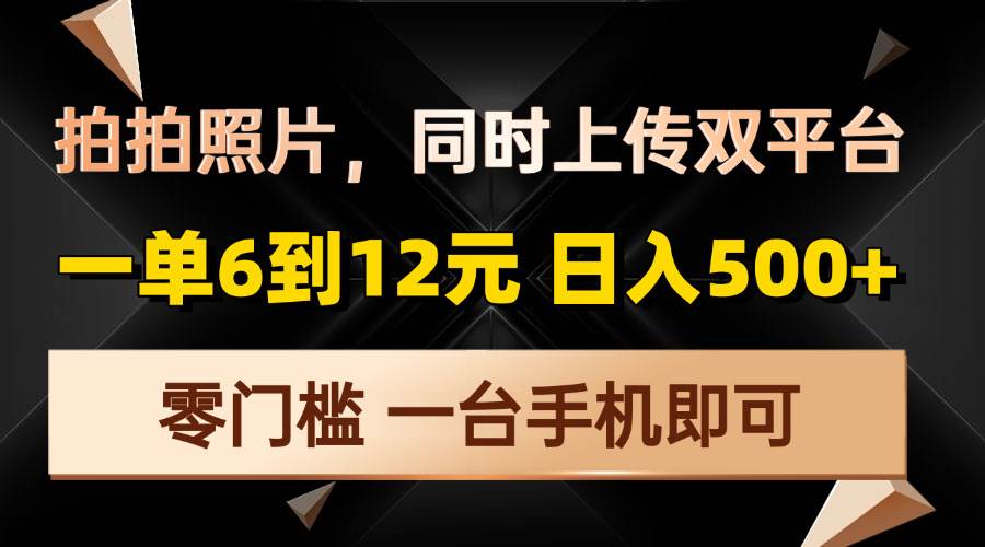 拍照上传双平台，轻松日入500+，零门槛赚钱项目-无双副业