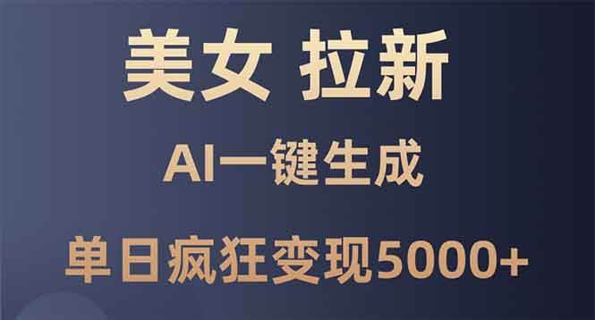 AI助力美女拉新，单日变现5000+，新手轻松上手-无双副业