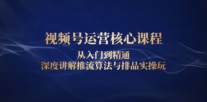 视频号运营核心课程：推流算法与排品实操全解析-无双副业