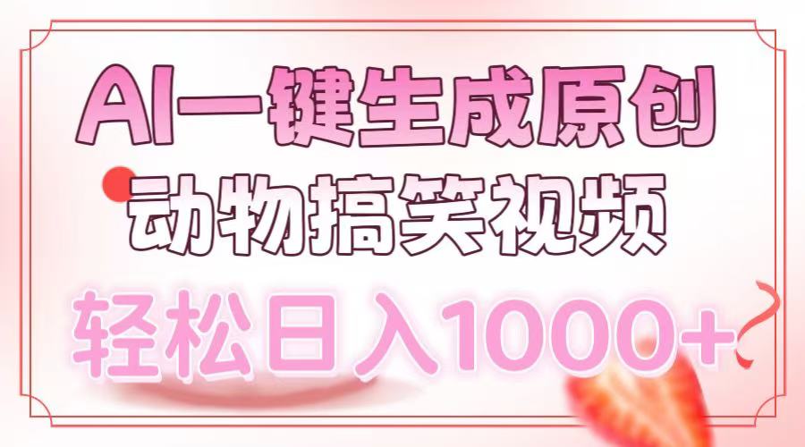 AI生成原创动物搞笑视频，轻松实现日入千元-无双副业