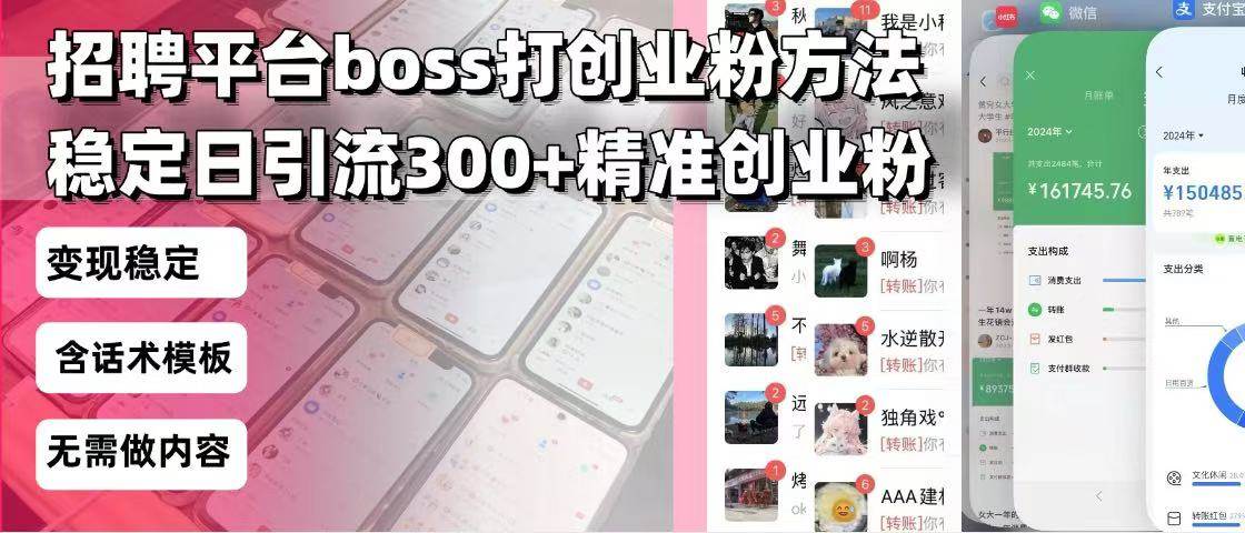 招聘平台高效引流技巧，日引400+创业粉，轻松实现平台收益-无双副业