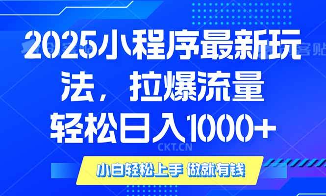 2025年小程序最新玩法，单日稳定变现1000+-无双副业