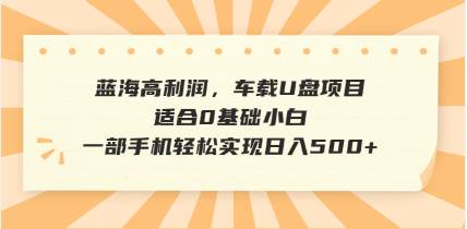 抖音音乐号车载U盘销售新策略，高利润轻松日赚500+-无双副业