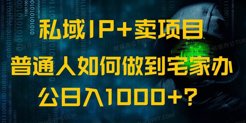私域IP与项目销售：宅家办公日入1000+的秘诀-无双副业
