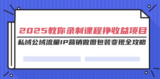2025年录制课程变现全攻略：IP营销与流量转化技巧-无双副业