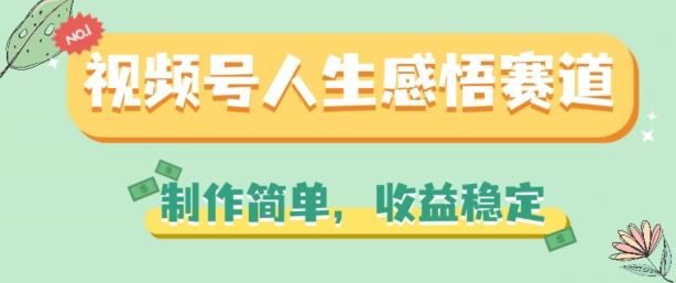 视频号人生感悟赛道制作与收益揭秘-无双副业