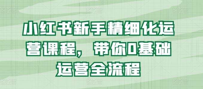 小红书新手运营全流程指南，从0到1轻松上手-无双副业