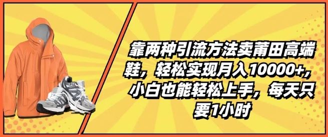 两种引流方法卖莆田高端鞋，月入1W+轻松实现-无双副业