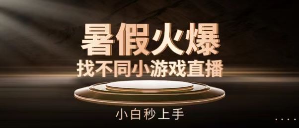 暑假找不同小游戏直播间，轻松吸引流量与互动-无双副业