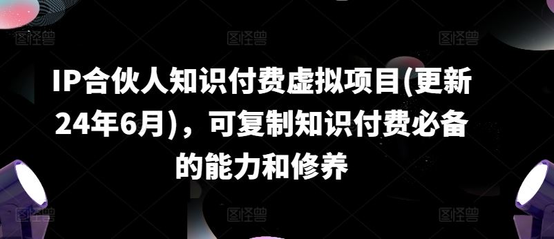 IP合伙人知识付费虚拟项目：必备能力与修养-无双副业