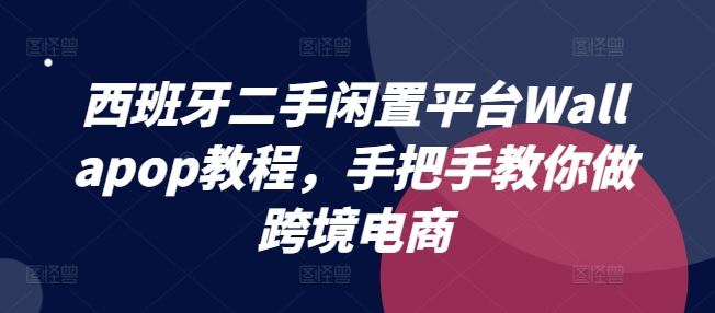手把手教你使用Wallapop进行跨境电商操作-无双副业