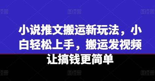 小说推文搬运技巧，新手快速上手视频创作-无双副业