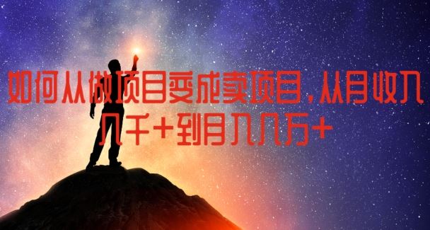 从做项目到卖项目，实现月入几万的秘诀-无双副业