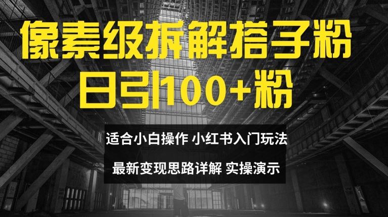 拆解搭子粉项目，日引100+粉，最新变现思路详解-无双副业