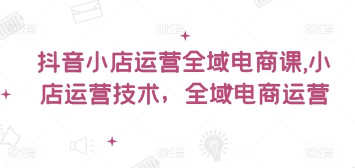 抖音小店运营与全域电商实战课程-无双副业