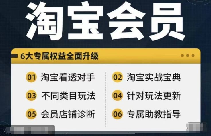 淘宝会员课程全解析，从初级到高手的实战宝典-无双副业
