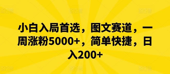 图文赛道快速涨粉技巧，轻松日入200+小白首选-无双副业