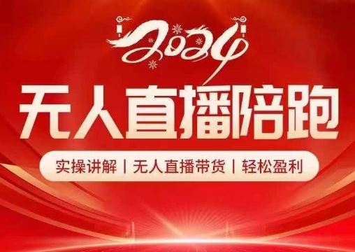2024无人直播陪跑课，实操讲解带货技巧，轻松盈利-无双副业