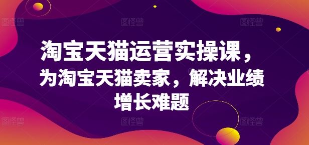 淘宝天猫运营实操课，助力卖家提升业绩增长-无双副业