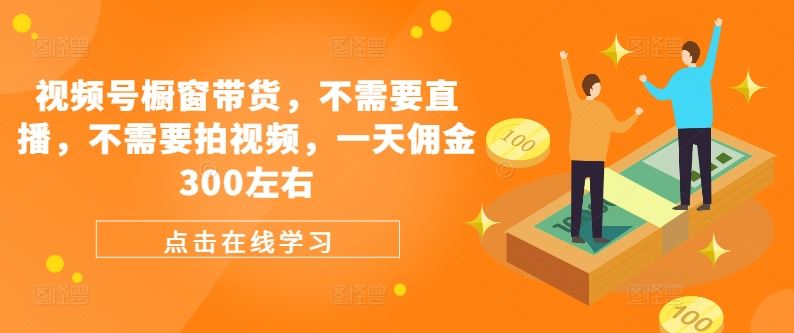 视频号橱窗带货轻松赚佣金，无需直播和视频拍摄-无双副业