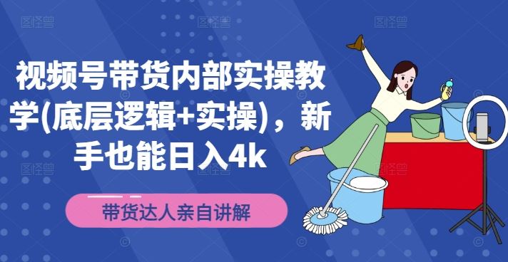 视频号带货实操教学：新手快速日入4000元指南-无双副业