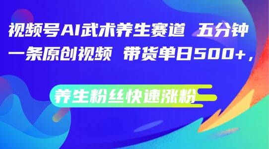 视频号AI武术养生赛道：快速制作原创视频与涨粉技巧-无双副业