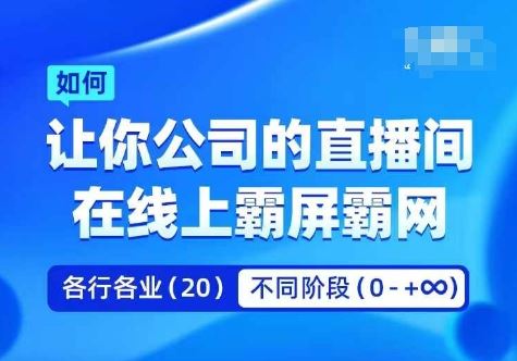 企业矩阵直播实操课，助力直播间线上霸屏-无双副业