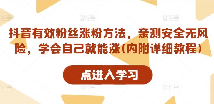 抖音安全涨粉方法，轻松获取500有效粉丝-无双副业