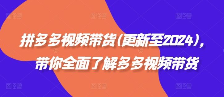 全面掌握拼多多视频带货技巧与平台机制-无双副业