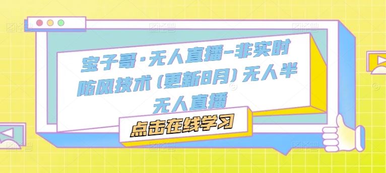 宝子哥无人直播技术全解析与实操指南-无双副业