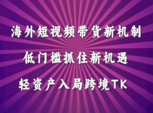Tiktok短视频带货新机制，低门槛轻资产跨境新机遇-无双副业
