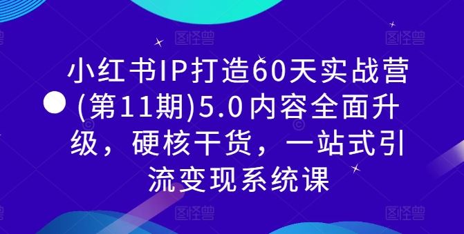 小红书IP打造60天实战营，内容全面升级，一站式引流变现系统课-无双副业