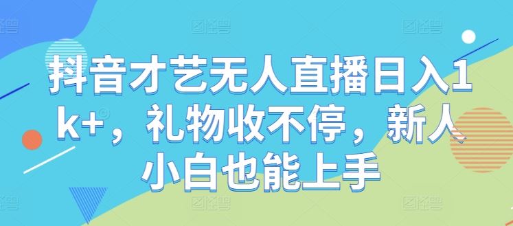 抖音无人直播才艺展示，轻松日入千元，新手也能快速上手-无双副业