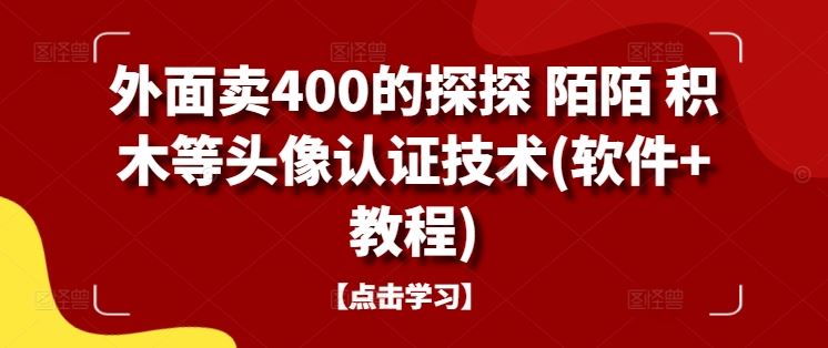探探陌陌积木头像认证技术及教程分享-无双副业