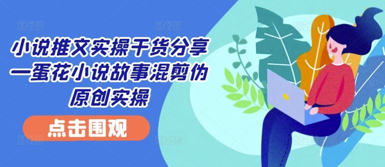 蛋花小说故事混剪伪原创实操指南-无双副业