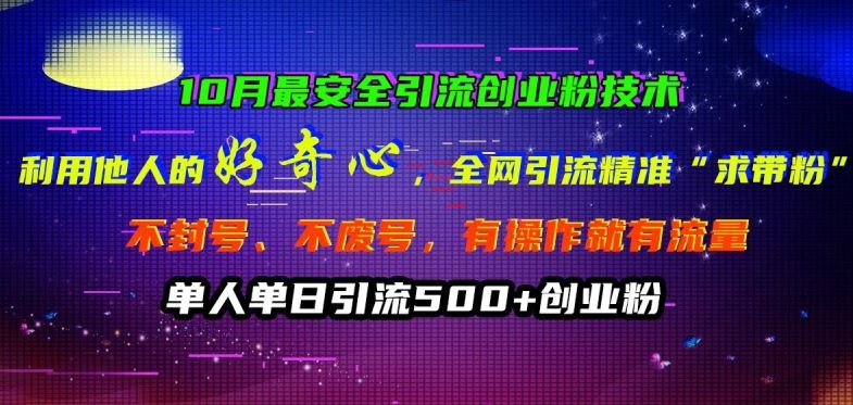 利用好奇心原理全网安全引流创业粉技术揭秘-无双副业