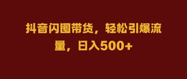 抖音闪图带货技巧，快速引爆流量实现日入-无双副业